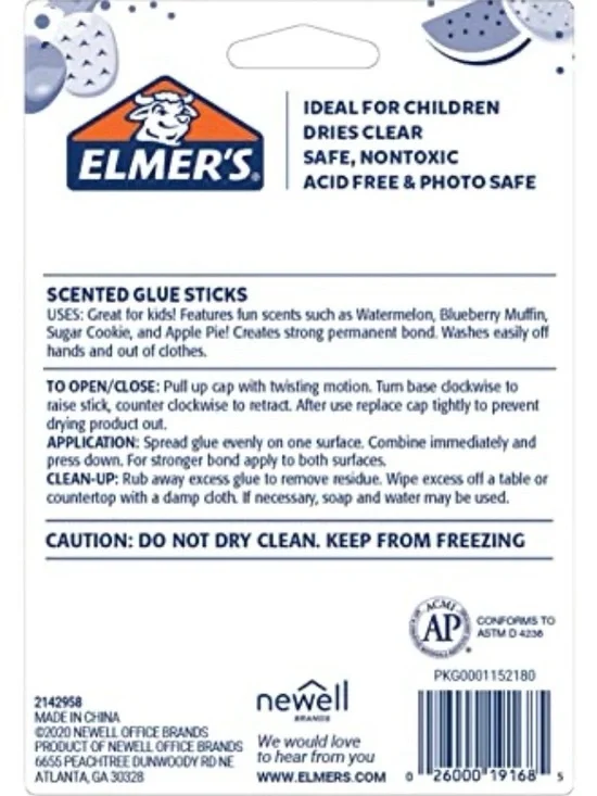 Two Packs Elmer’s Scented Glue Sticks - NEW - Picture 2 of 3